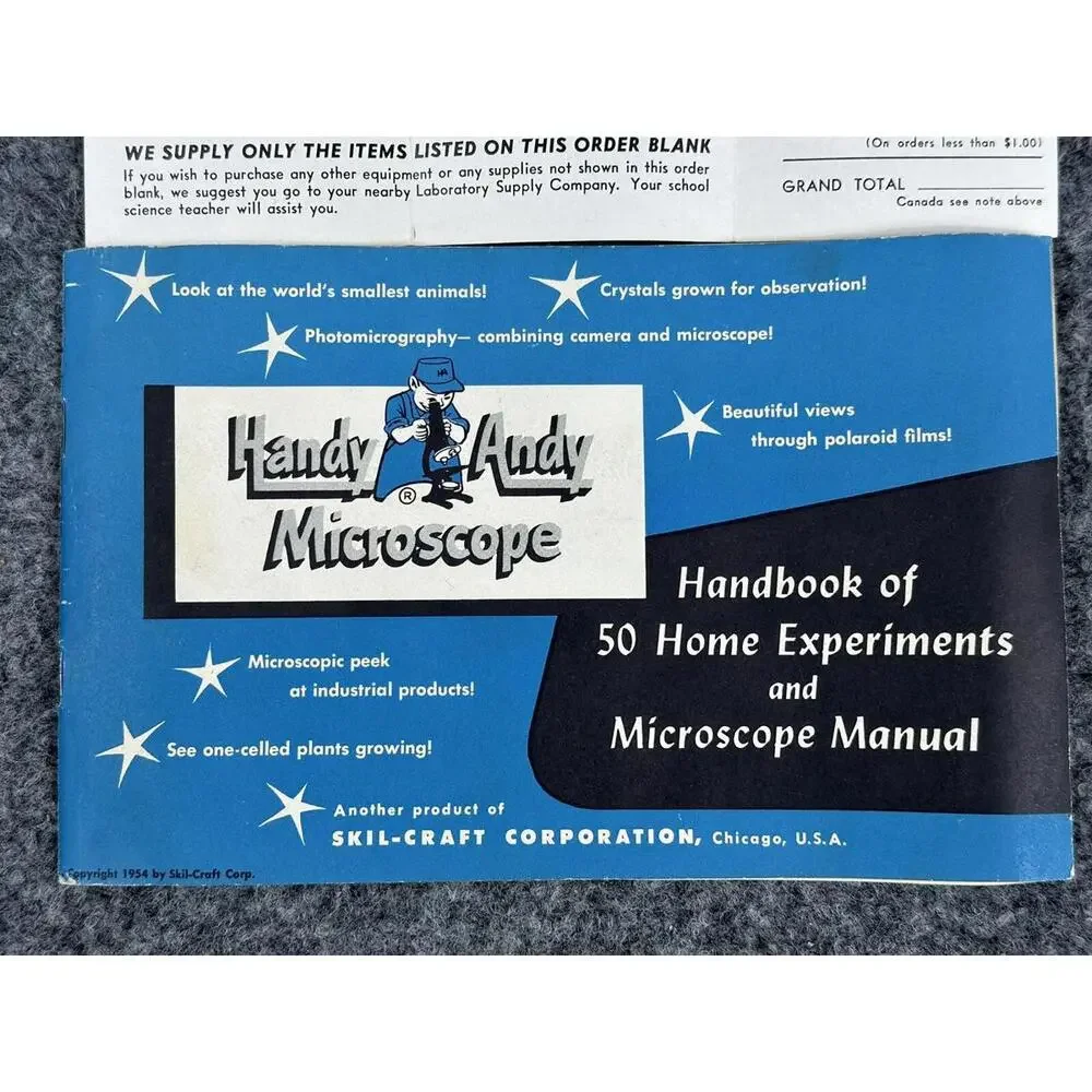 VTG Skil Craft‎ Precision Microscope Set Rare No.80 Handy Andy 1954 Kids Science